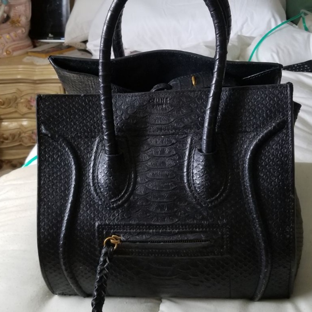 Black phython Celine  bag in good condition